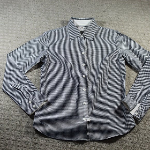 J Crew Size Small Habaerdashery Black and White Check Button Up Shirt - LIKE NEW - Picture 2 of 7